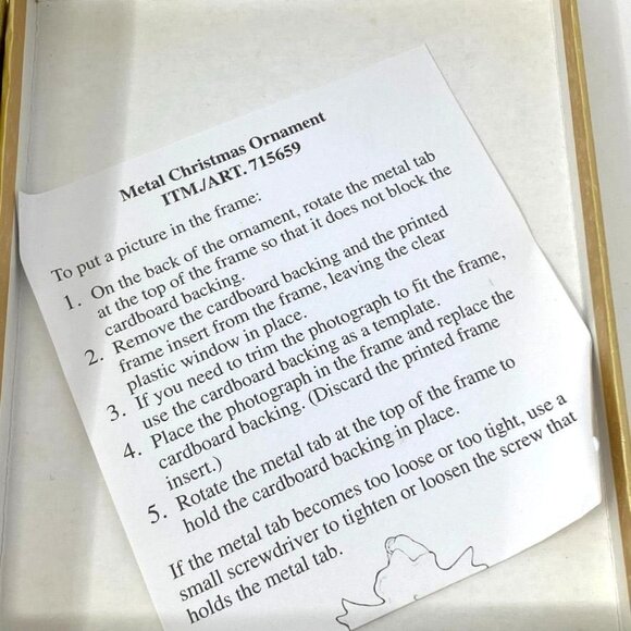 Costco Jeweled Gold Tone Picture Frame Square Ornament Red Bow Ivy Christmas - Picture 4 of 6